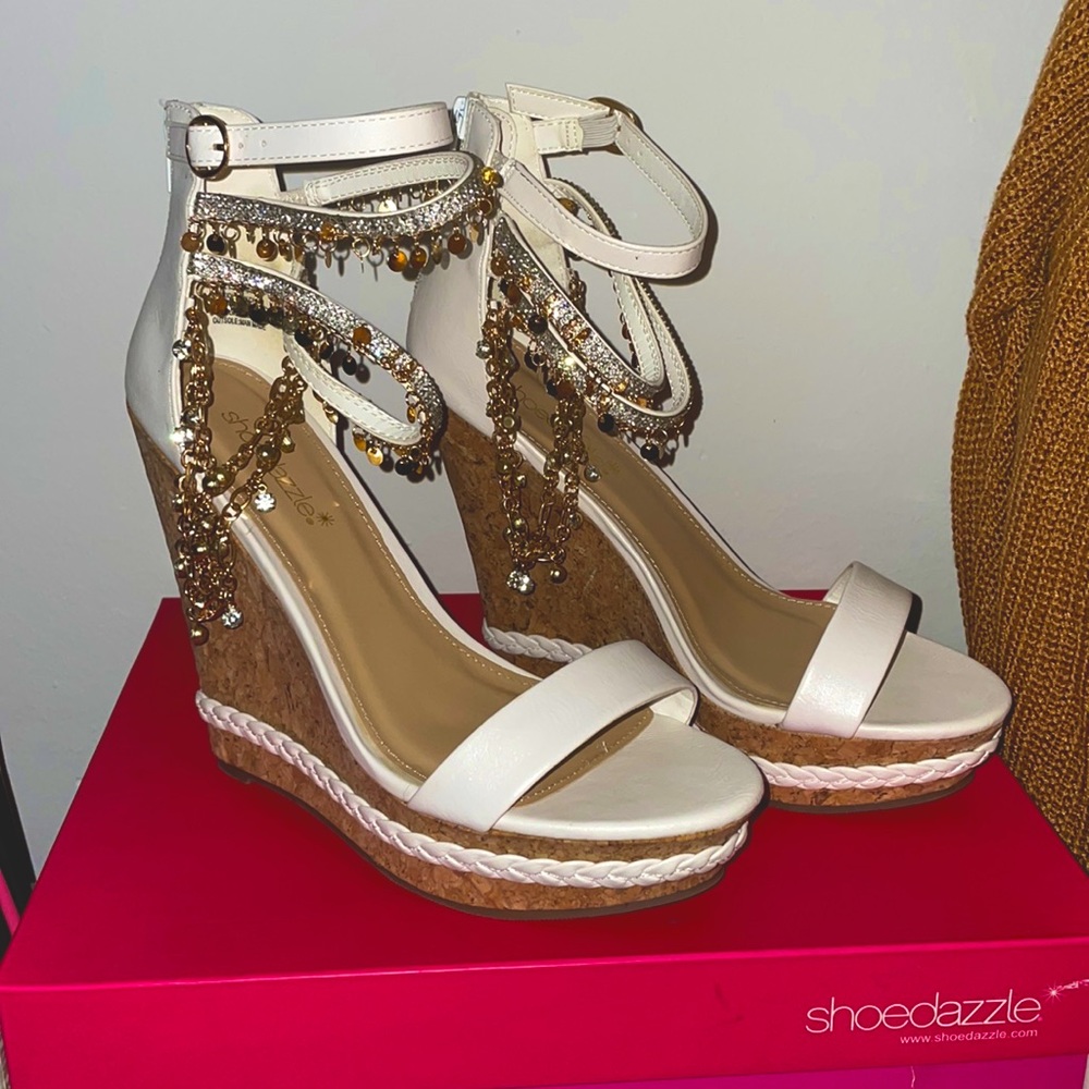 Pomeline Embellished Cork Wedge